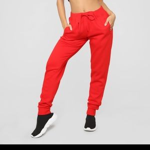 Red Oversized Joggers